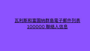 瓦利斯和富圖納群島電子郵件列表 100000 聯絡人信息